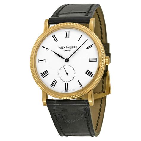 Patek Philippe Calatrava Mechanical Enamel Dial Leather Men